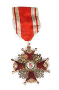 Russian gold enamel badge of the  Imperial Order of St Stanislaus