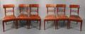 Set of 6 Italian Empire Walnut Side Chairs