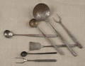 Seven wrigglework kitchen utensils 19th c