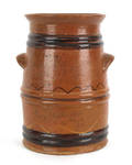 Pennsylvania redware crock dated