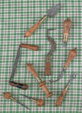 Nine miscellaneous leather working and hand tools 19th c