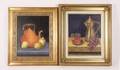 Group of Two Still Life Paintings Oil on Canvas