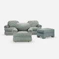 Modern   set of three lounge chairs and ottoman