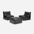 Mariani   lounge chairs pair and ottoman