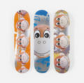 Jeff Koons   Monkey Train skateboard decks set of three