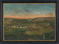 Pennsylvania oil on canvas folk art landscape