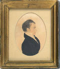 Miniature watercolor portrait of a gentleman attributed to Rufus Porter American 17921884