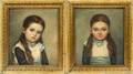 ANTIQUE WATERCOLOR PORTRAITS 1886