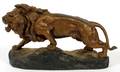 JEANBERNARD DESCOMPS GILT BRONZE SCULPTURE OF LION