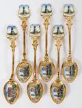 RUSSIAN ENAMEL TEASPOONS SET OF SIX