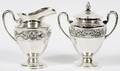 MACIEL STERLING CREAMER  COVERED SUGAR BOWL