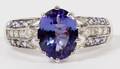 5CT NATURAL TANZANITE  DIAMOND RING