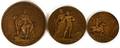 ALLOUARDY LOUDRAY  MONTAGNY BRONZE MEDALS 3 PIECES