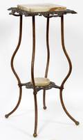 BRASS MARBLE  ONYX PLANT STAND LATE 19TH C