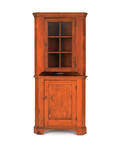 Pine twopiece corner cupboard
