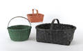 Three painted baskets