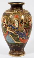 JAPANESE SATSUMA EARTHENWARE VASE C 1950