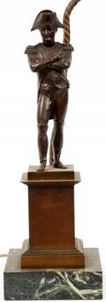 BRONZE NAPOLEON MOUNTED AS A TABLE LAMP 19THC