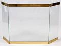 BRASS  GLASS FIRE SCREEN