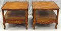 FRENCH STYLE PARQUETRY END TABLES PAIR