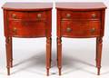 SHERATON STYLE MAHOGANY TWO DRAWER END TABLES