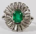 PLATINUM EMERALD  DIAMOND RING