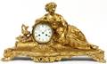 LOUIS XVI STYLE DORE BRONZE FIGURAL MANTEL CLOCK