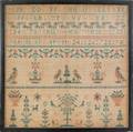 Silk on linen sampler 19th c
