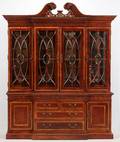 CHIPPENDALE STYLE MAHOGANY BREAKFRONT CABINET