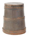 Large painted pine staved barrel 19th c