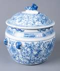 Chinese Blue  White Lidded Pot