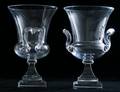 Steuben Glass Urn Vases Pair