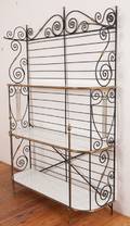 Iron Brass  Milk Glass Bakers Rack