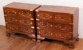 Rosewood and Boulle Inlaid Nightstands Pair