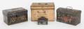 Three tole document boxes together with a watch holder