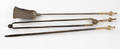 Set of three Federal brass and wrought iron fire tools ca 1800