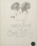 WALT DISNEY SIGNED MICKEY MOUSE SKETCH