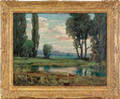 Oil on canvas impressionist landscape