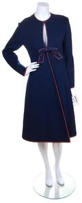 A Pierre Cardin Navy Wool Coat