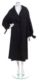 A Yohji Yamamoto Black Wool Long Dress Coat