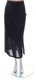 A Yohji Yamamoto Black Wool Midi Skirt