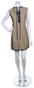 A Celine Khaki Cotton Sleeveless Dress