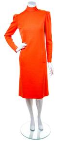 A Norman Norell Orange Wool Dress