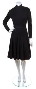 A Norman Norell Black Wool Dress