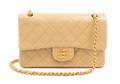 A Chanel Tan Quilted Leather Double Flap Bag