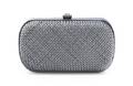 A Bottega Veneta Grey Intrecciato Leather Clutch