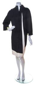 A Chado Ralph Rucci Black and White Wool Coat