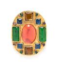 A Chanel Multicolor Gripoix and Goldtone Brooch