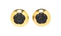 A Pair of Chanel Goldtone and Black Camelia Earclips