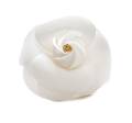 A Chanel White Fabric Camelia Brooch